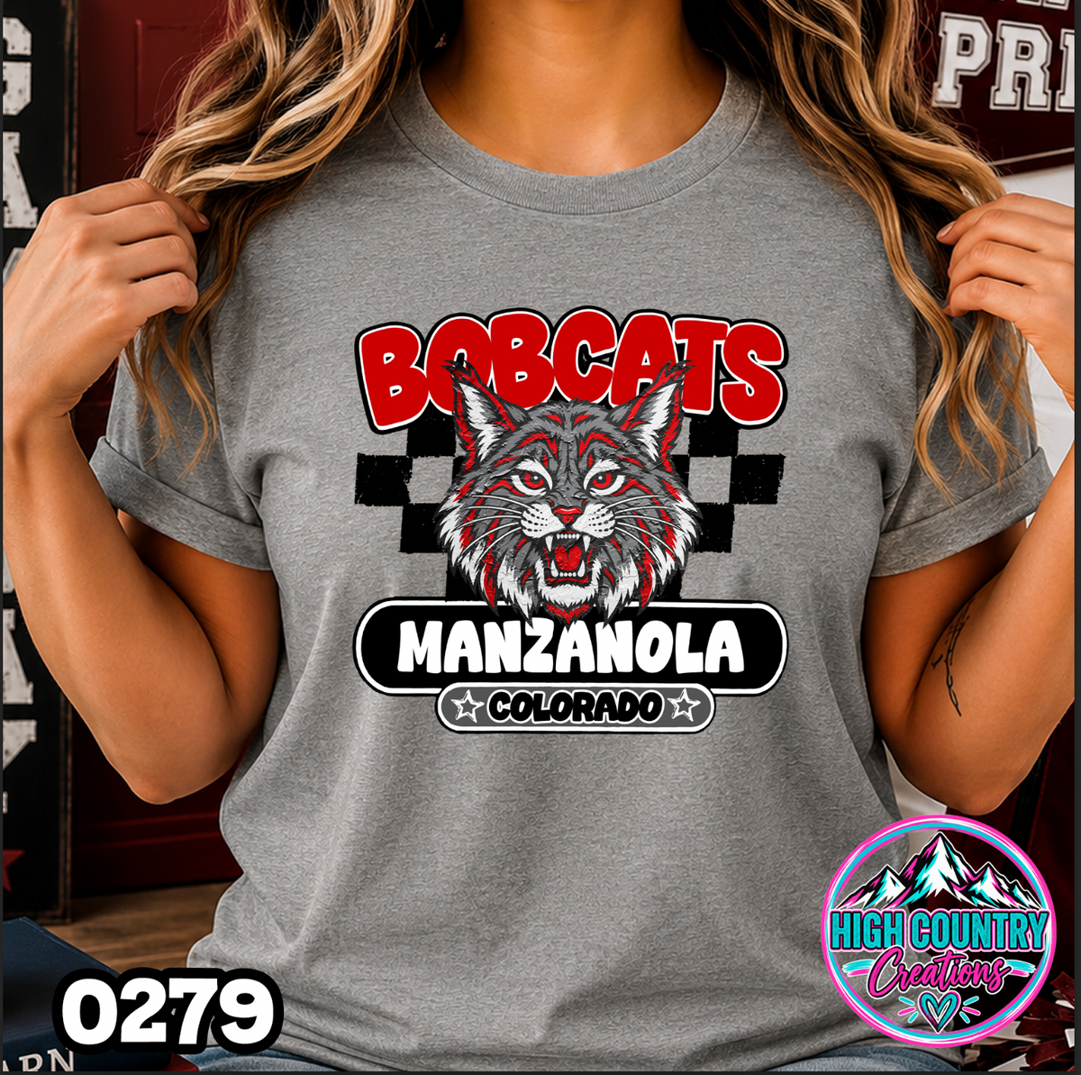 0279 Vintage Checkers Varsity Crew TEE