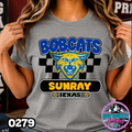 0279 Vintage Checkers Varsity Crew TEE