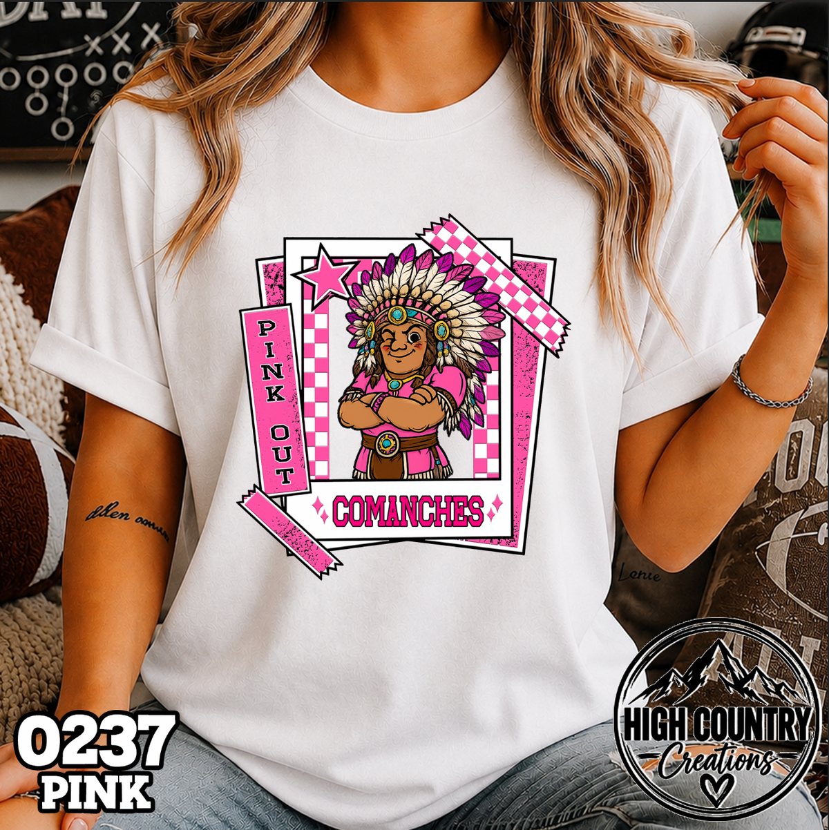 0237 Pink Out Framed Mascot