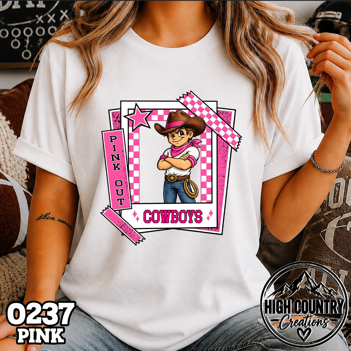 0237 Pink Out Framed Mascot