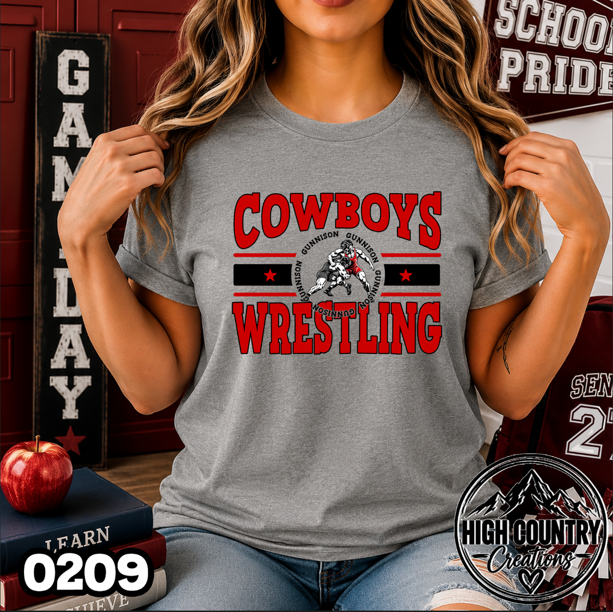 0209 Retro Varsity Wrestling Pride Tee