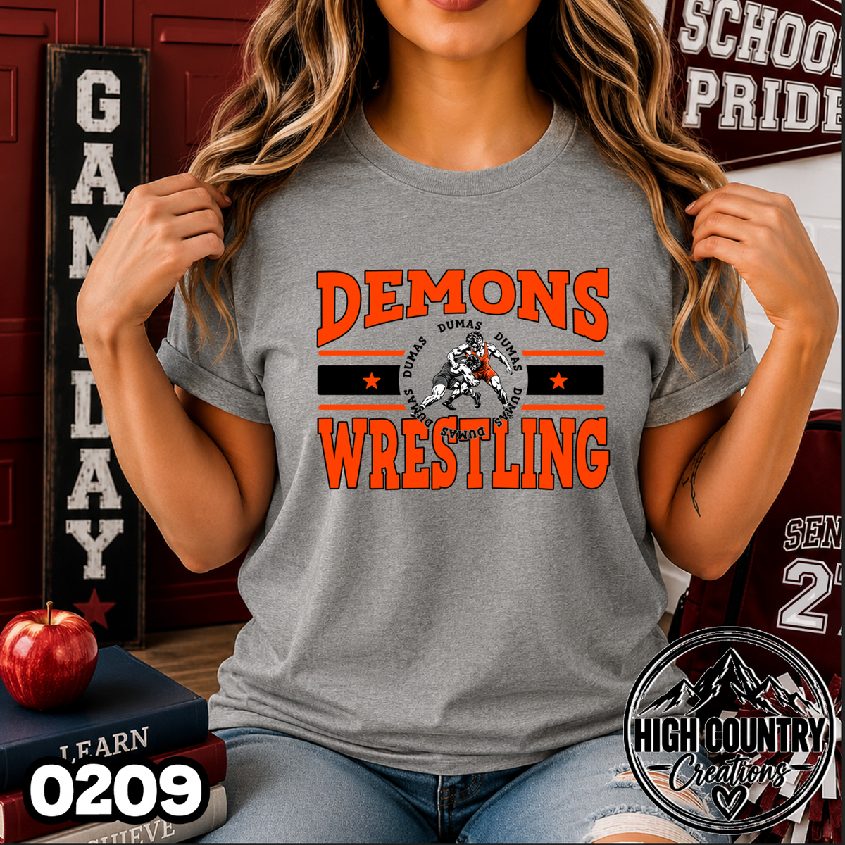 0209 Retro Varsity Wrestling Pride Tee