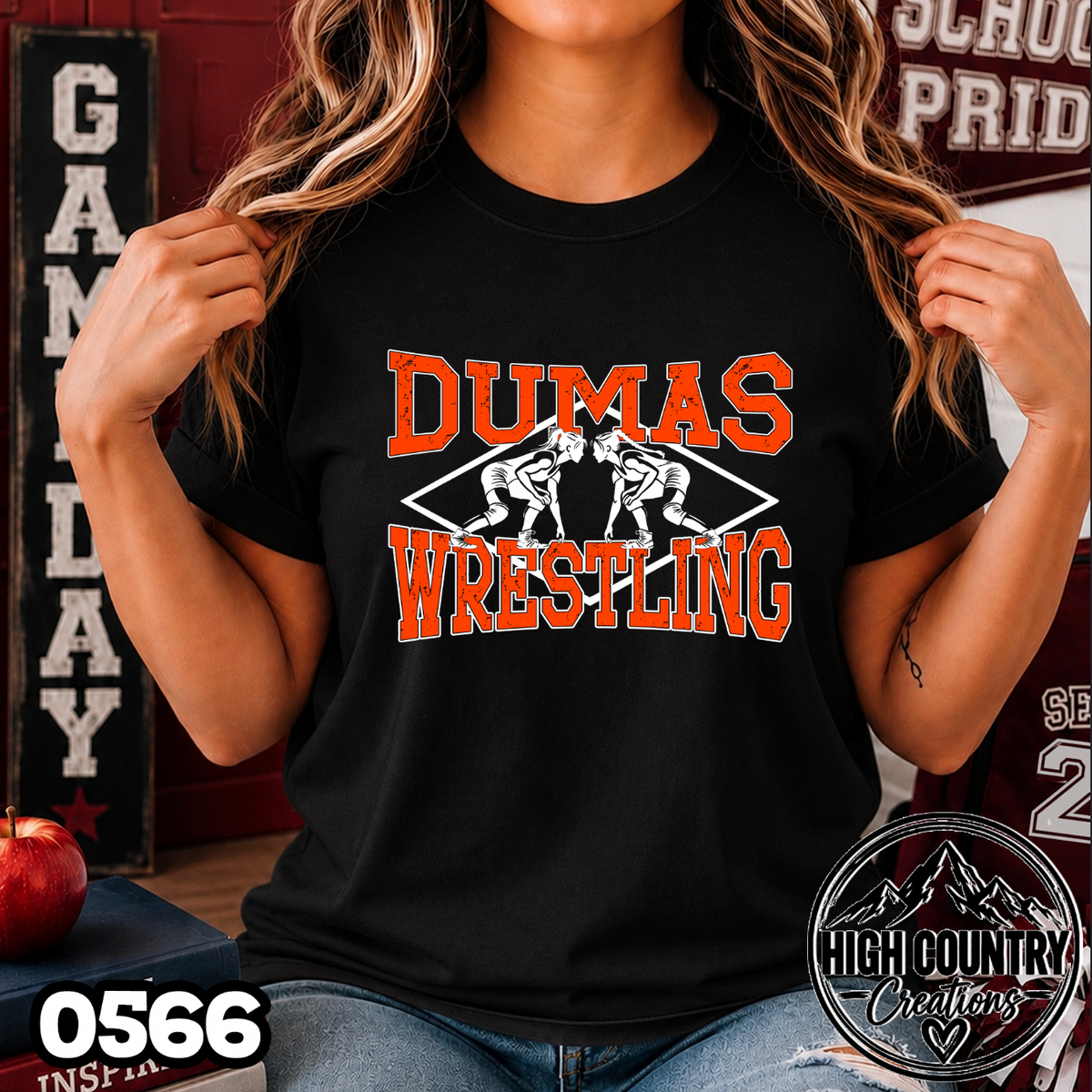 0566 Lady's Diamond Wrestling Tee