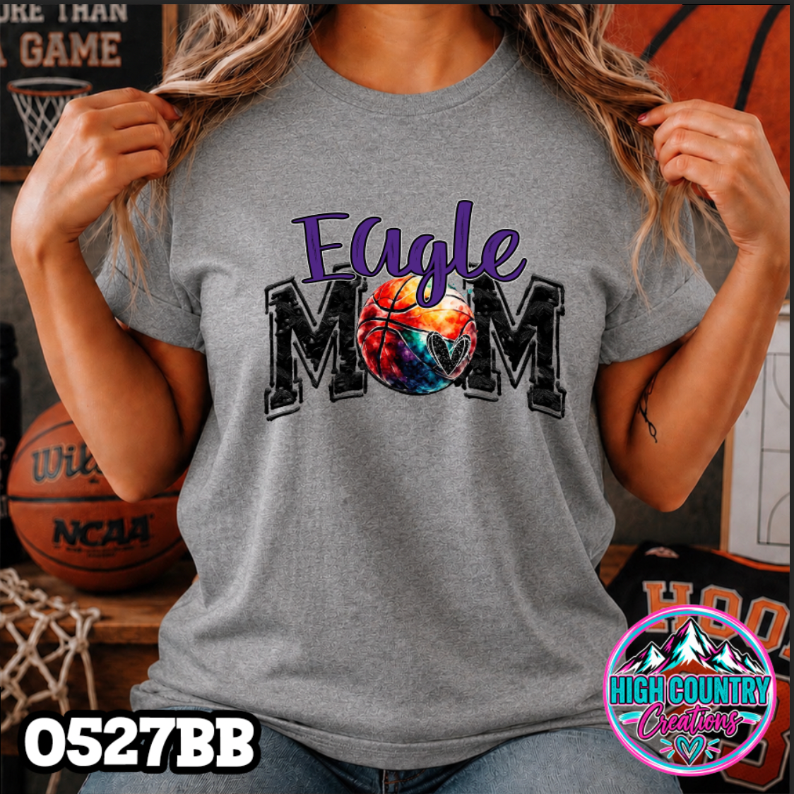 0527bb Basketball Mom School Spirit Tee