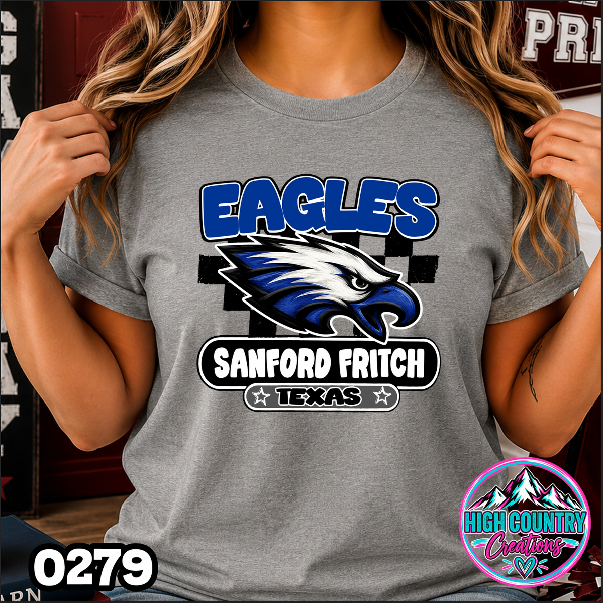 0279 Vintage Checkers Varsity Crew TEE