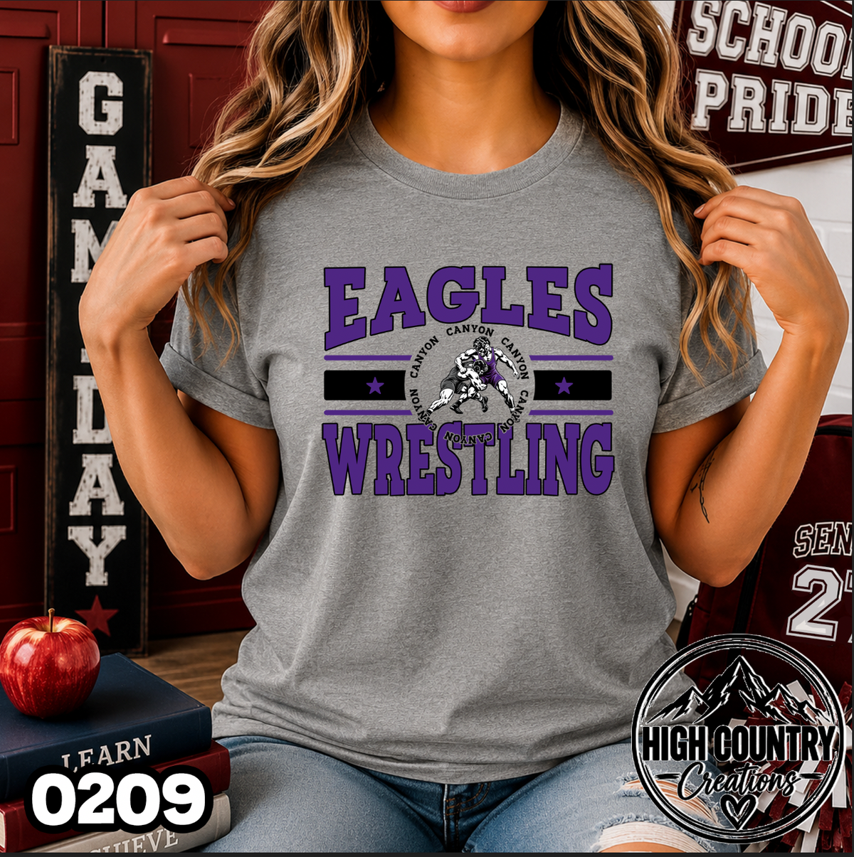 0209 Retro Varsity Wrestling Pride Tee