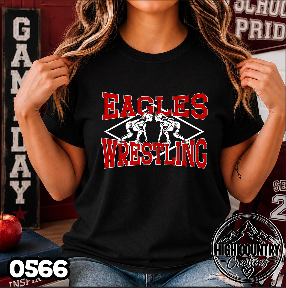 0566 Lady's Diamond Wrestling Tee