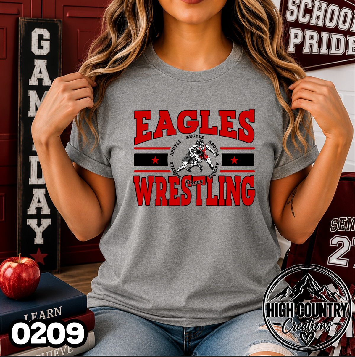 0209 Retro Varsity Wrestling Pride Tee
