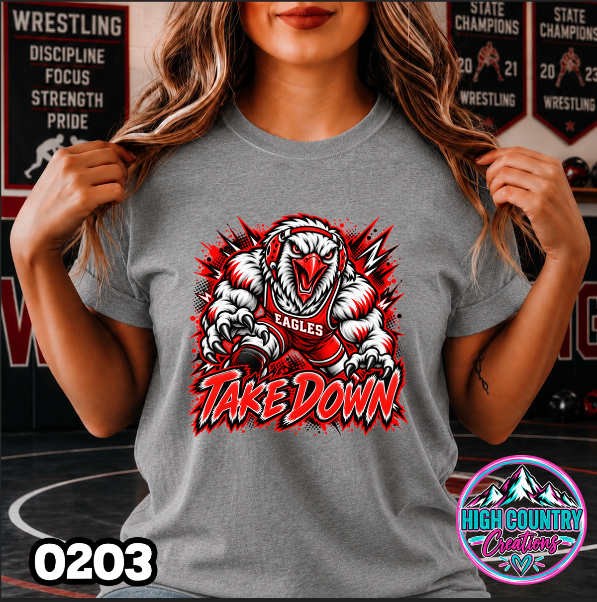 0203 TAKEDOWN AI Wrestling Mascot