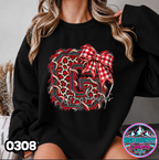 0308 FAUX RIPPED DENIM MASCOT SWEATER