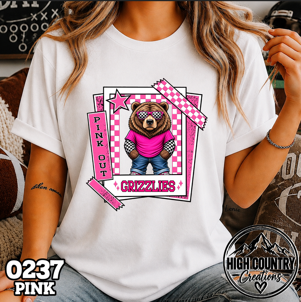 0237 Pink Out Framed Mascot
