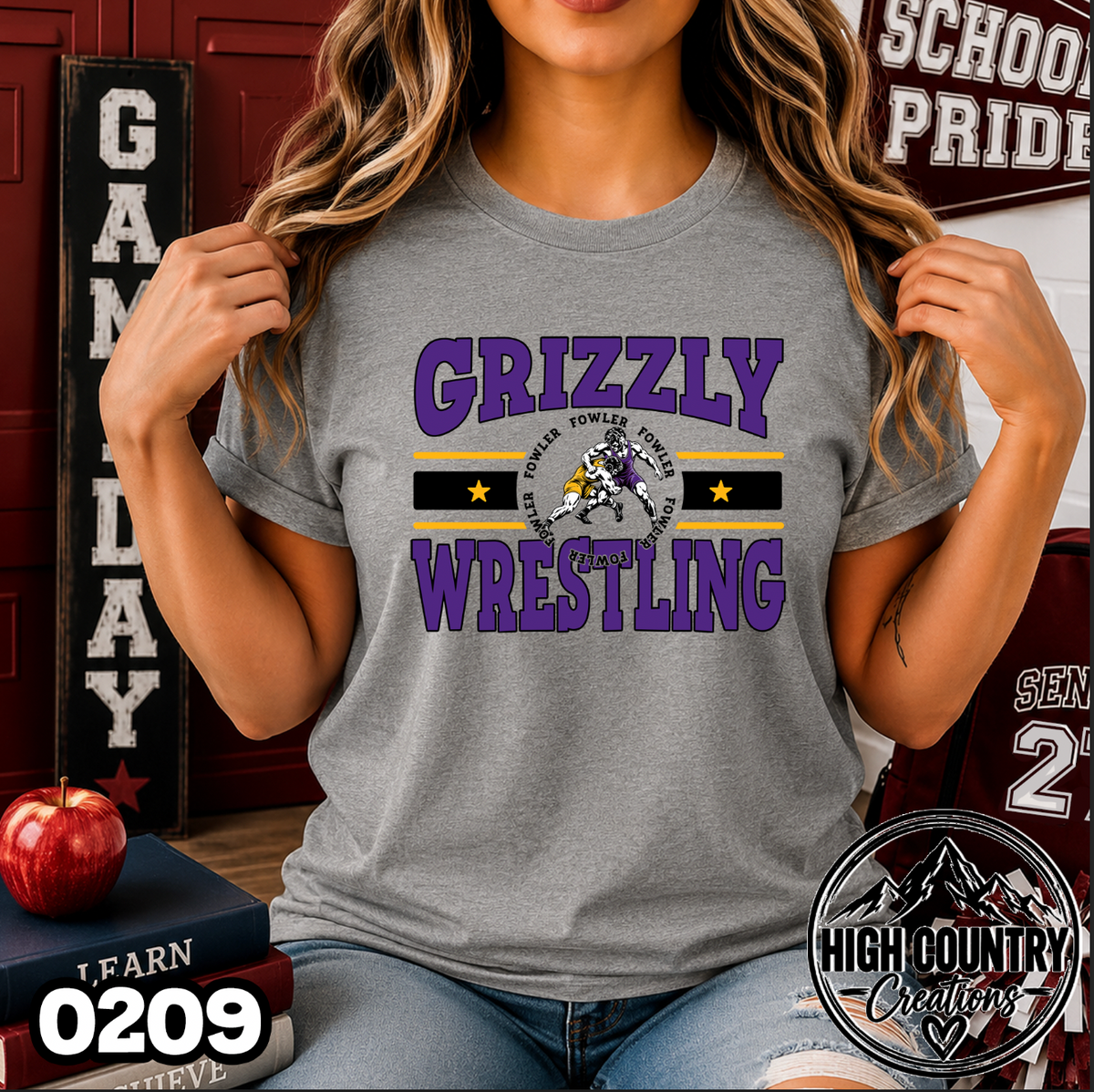 0209 Retro Varsity Wrestling Pride Tee