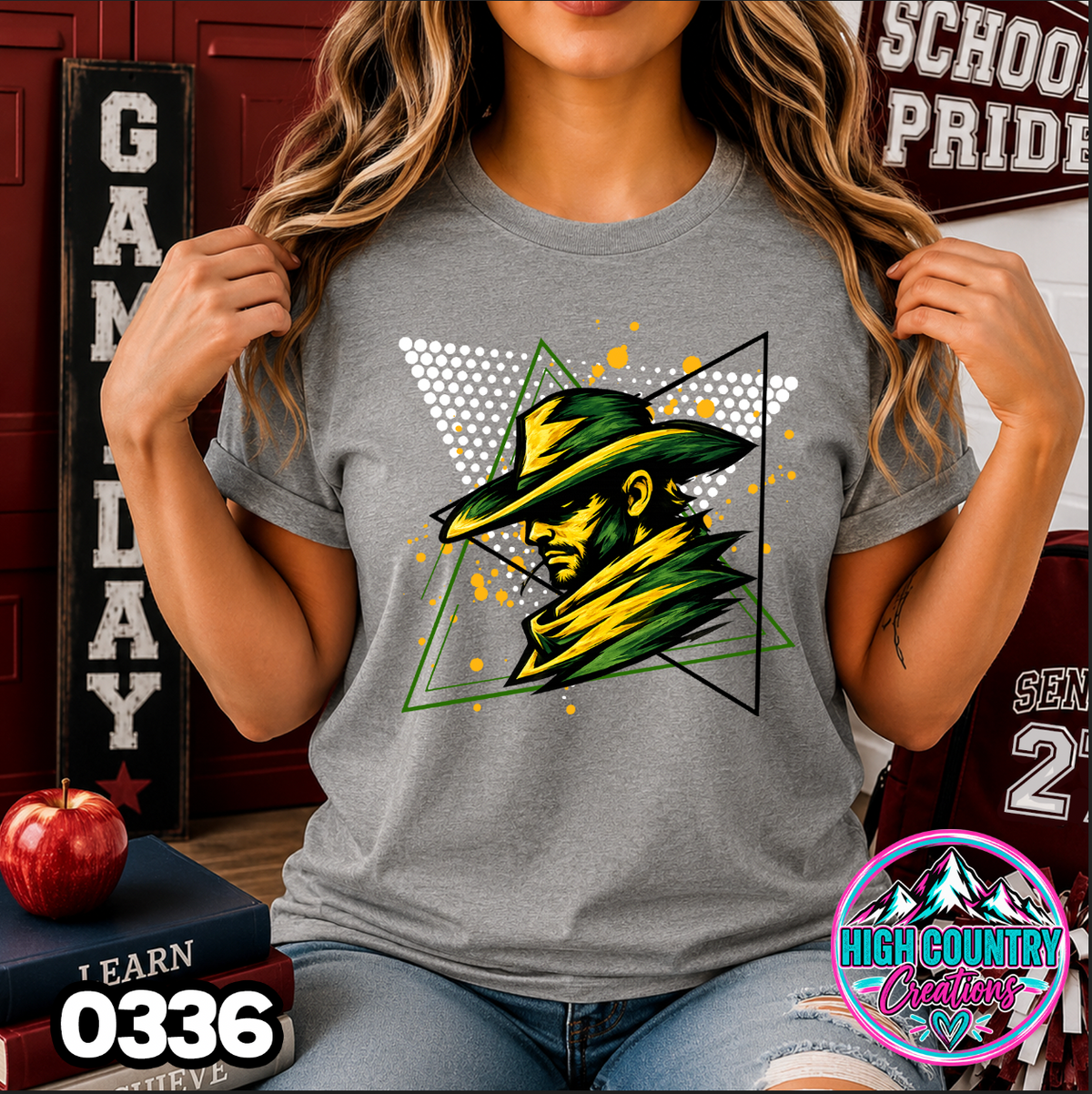 0336 Retro Triangle Mascot Tee