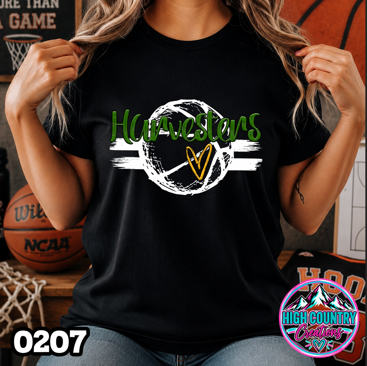 0207 Sketched Basketball School Spirit Tee