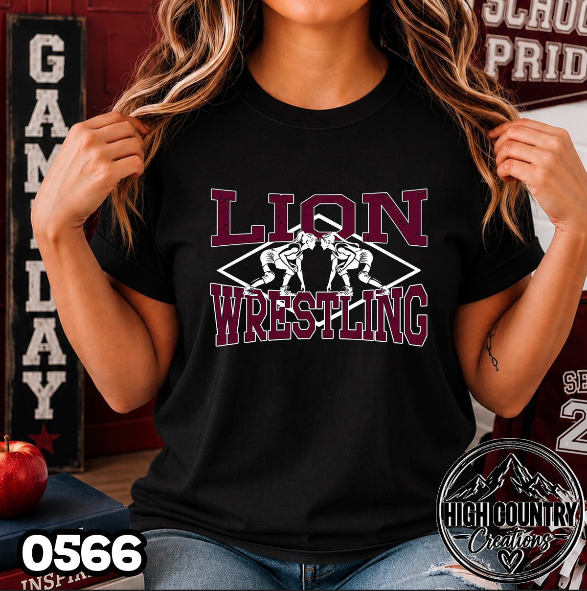 0566 Lady's Diamond Wrestling Tee
