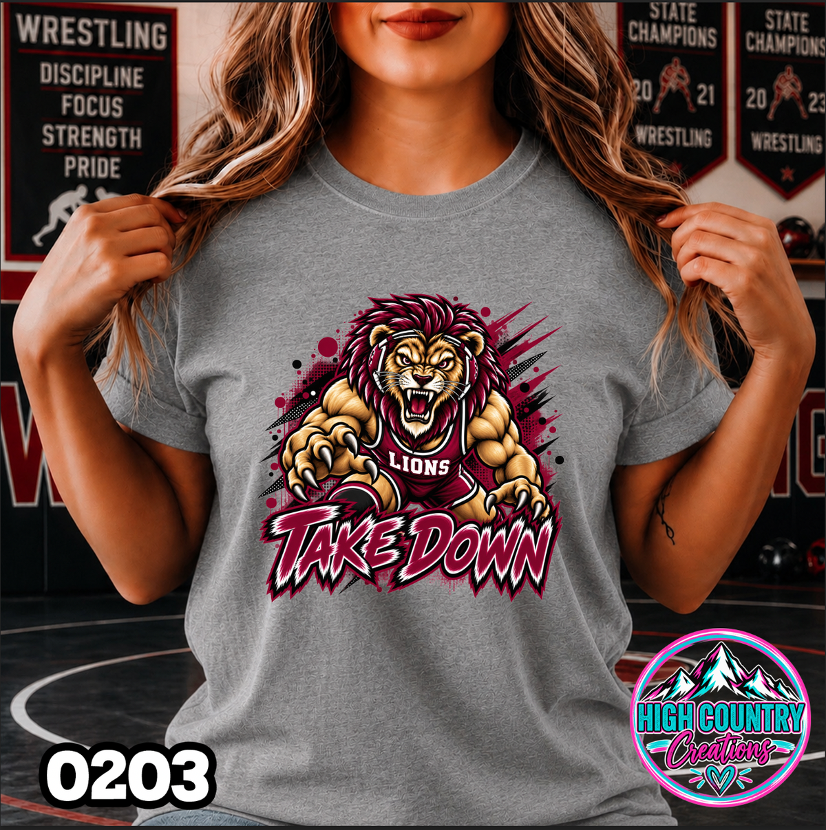 0203 TAKEDOWN AI Wrestling Mascot