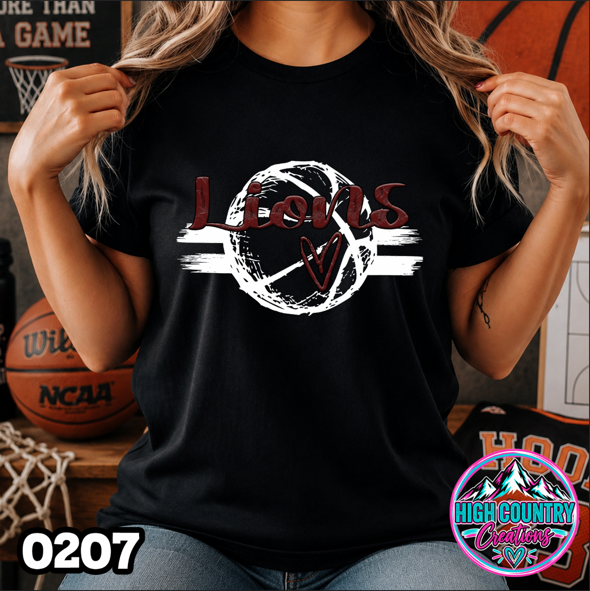 0207 Sketched Basketball School Spirit Tee
