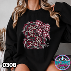 0308 FAUX RIPPED DENIM MASCOT SWEATER