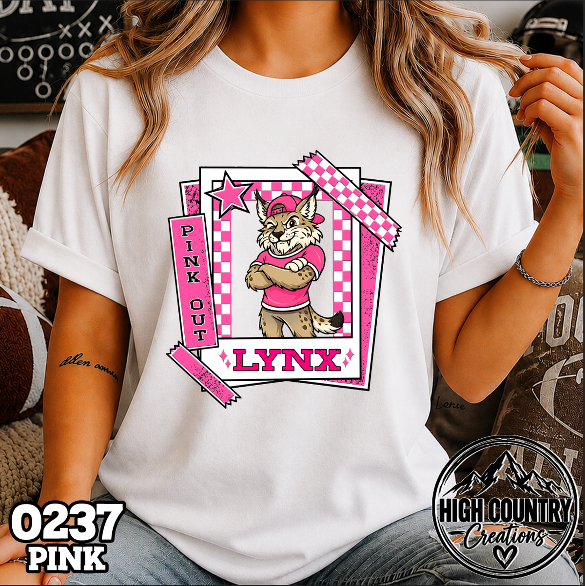 0237 Pink Out Framed Mascot