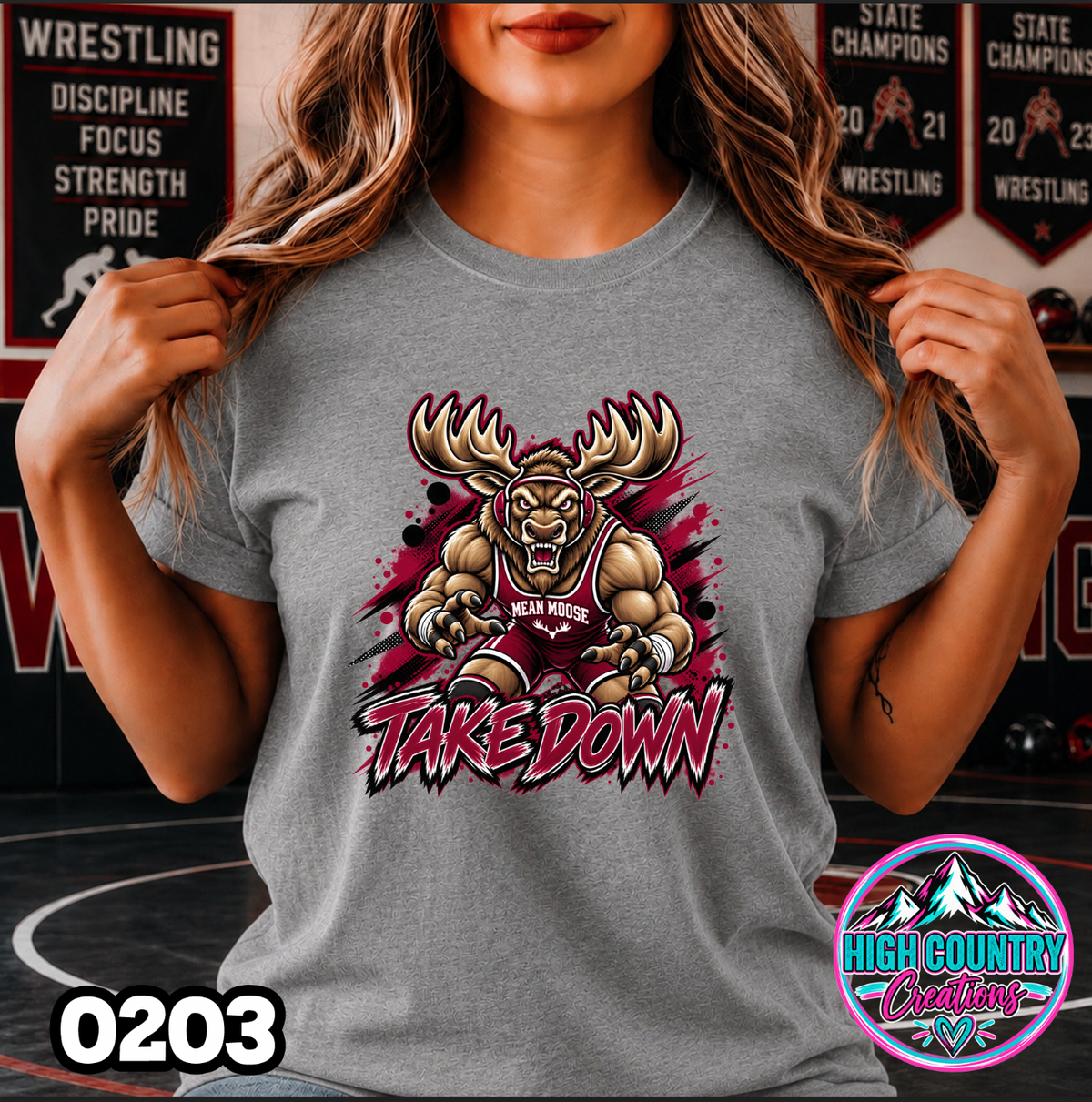 0203 TAKEDOWN AI Wrestling Mascot