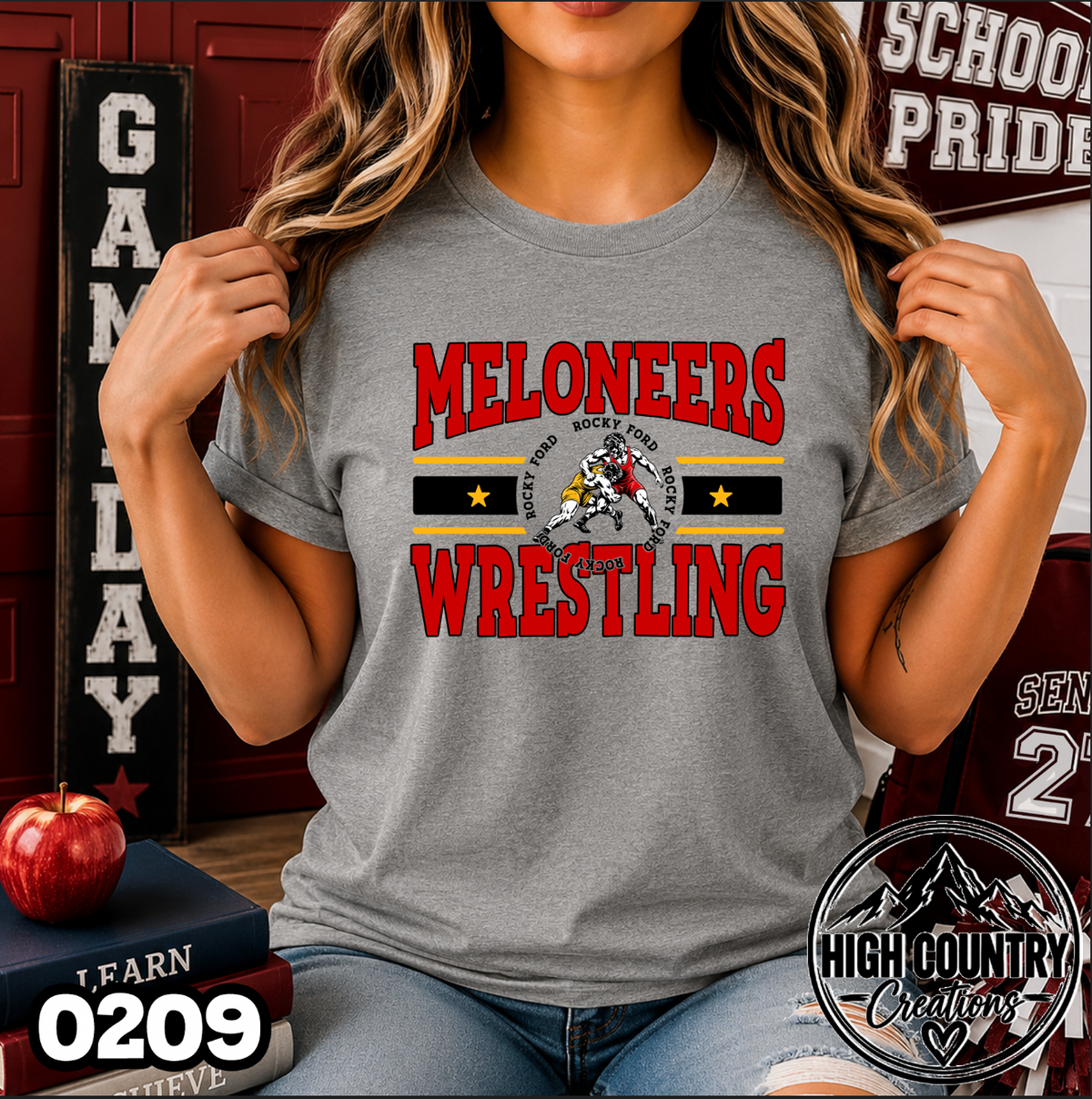 0209 Retro Varsity Wrestling Pride Tee