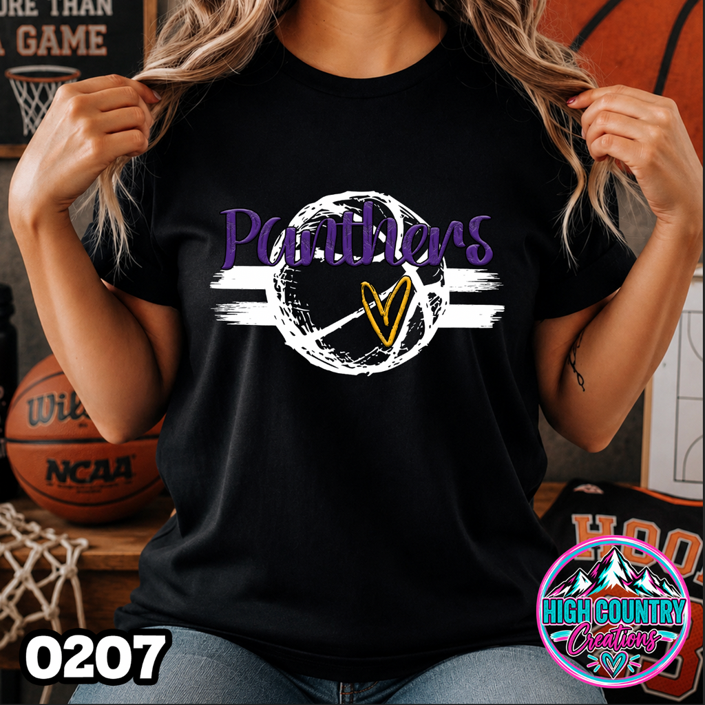 0207 Sketched Basketball School Spirit Tee