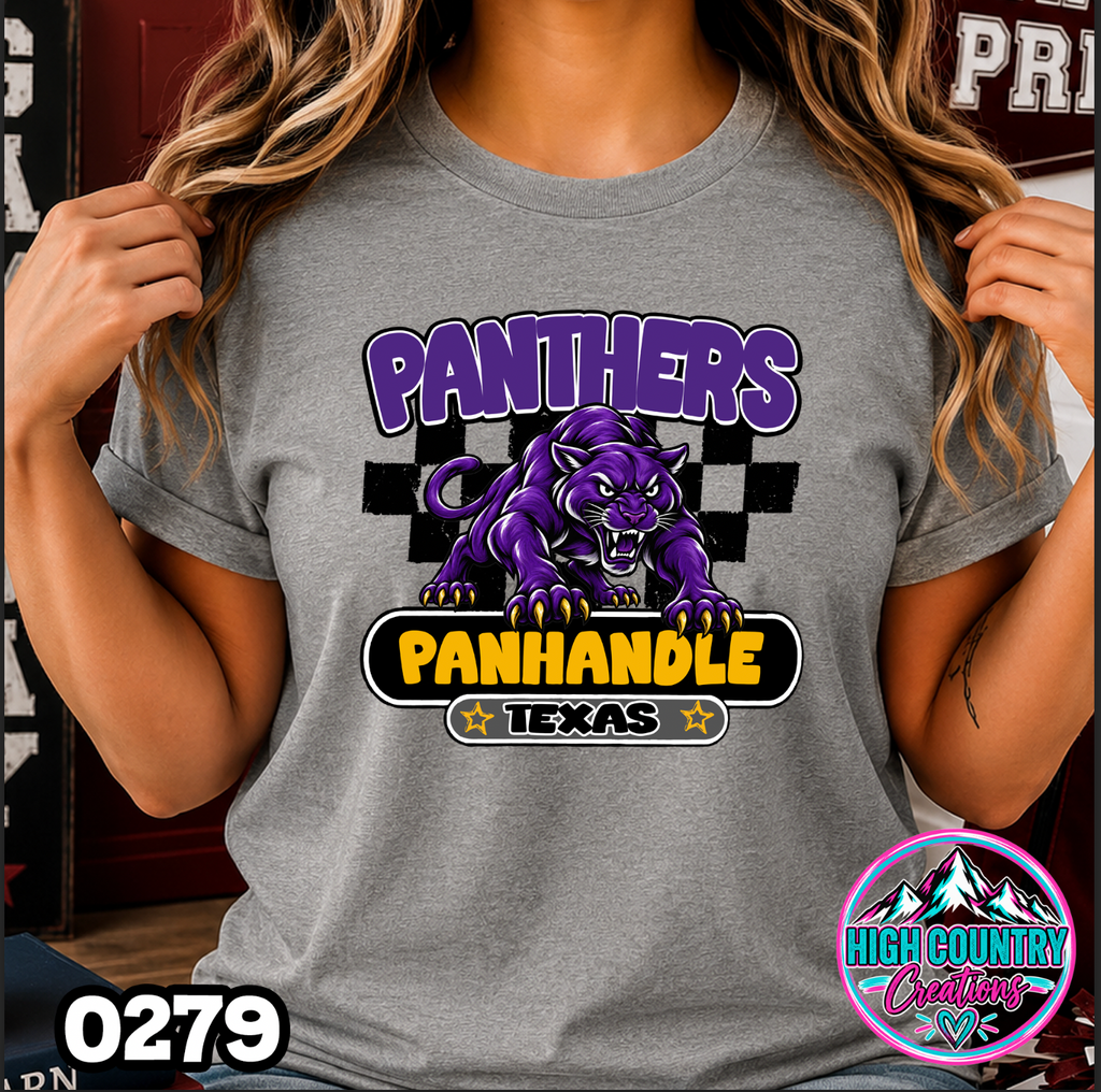 0279 Vintage Checkers Varsity Crew TEE