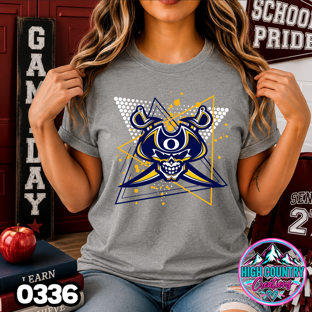 0336 Retro Triangle Mascot Tee