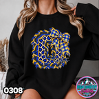 0308 FAUX RIPPED DENIM MASCOT SWEATER
