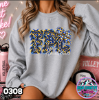 0308 FAUX RIPPED DENIM MASCOT SWEATER