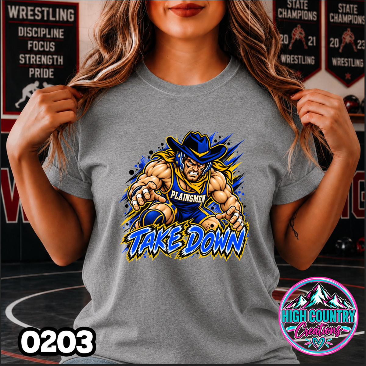 0203 TAKEDOWN AI Wrestling Mascot