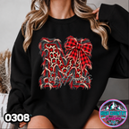0308 FAUX RIPPED DENIM MASCOT SWEATER