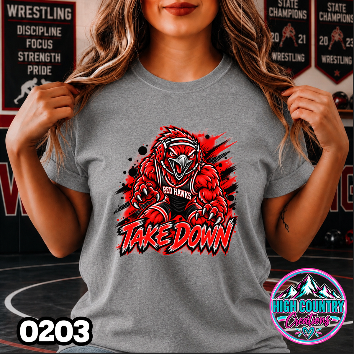 0203 TAKEDOWN AI Wrestling Mascot
