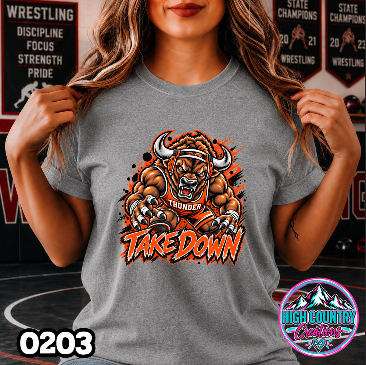 0203 TAKEDOWN AI Wrestling Mascot