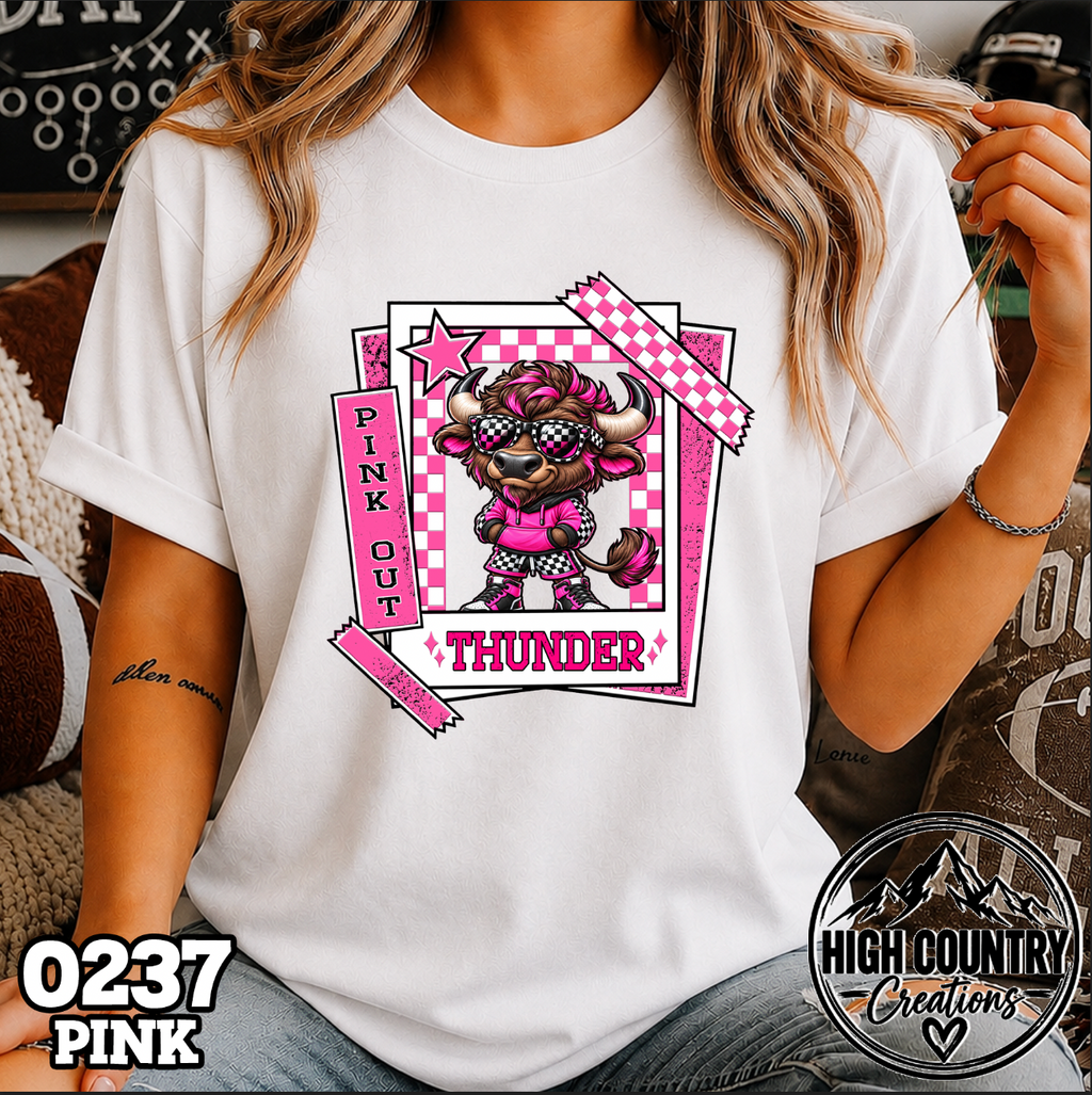 0237 Pink Out Framed Mascot