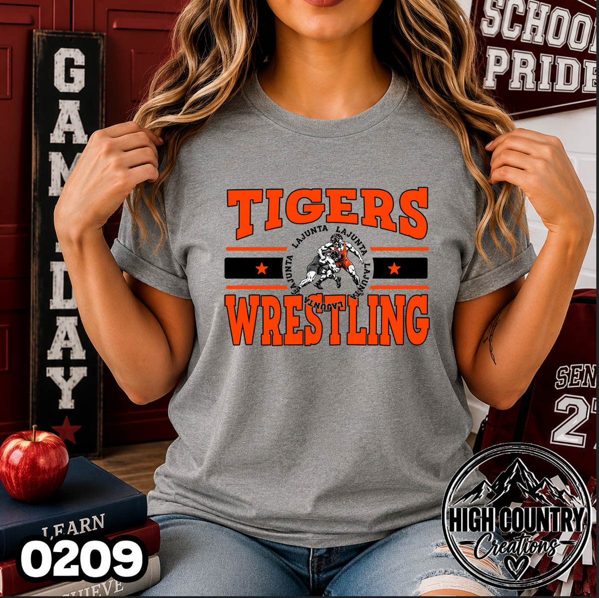 0209 Retro Varsity Wrestling Pride Tee