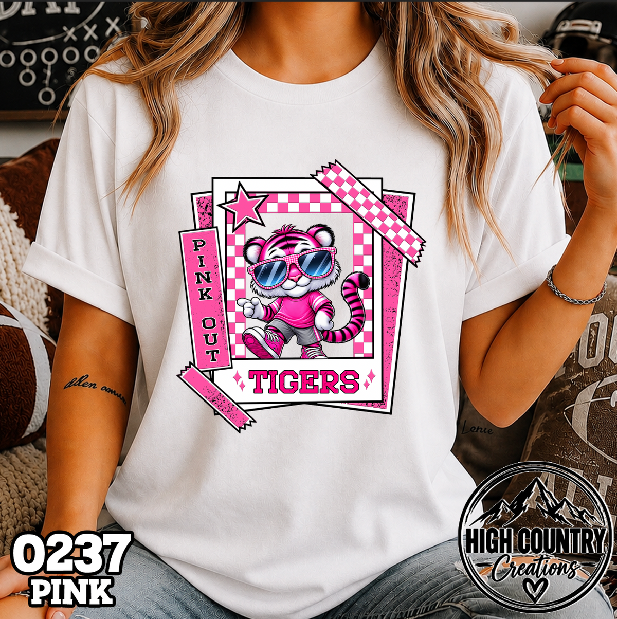 0237 Pink Out Framed Mascot