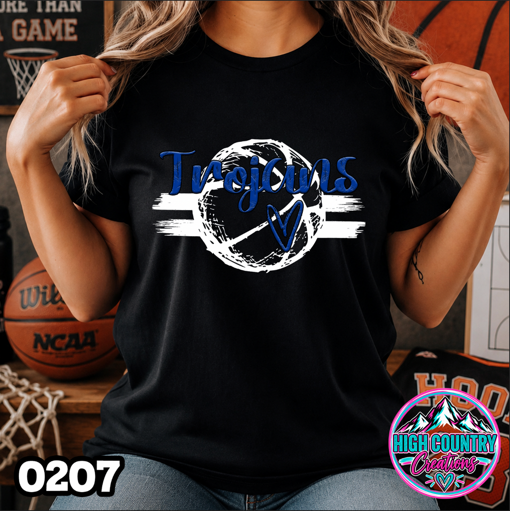 0207 Sketched Basketball School Spirit Tee