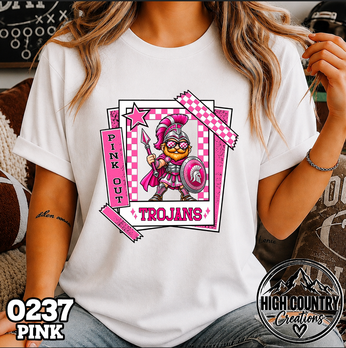 0237 Pink Out Framed Mascot