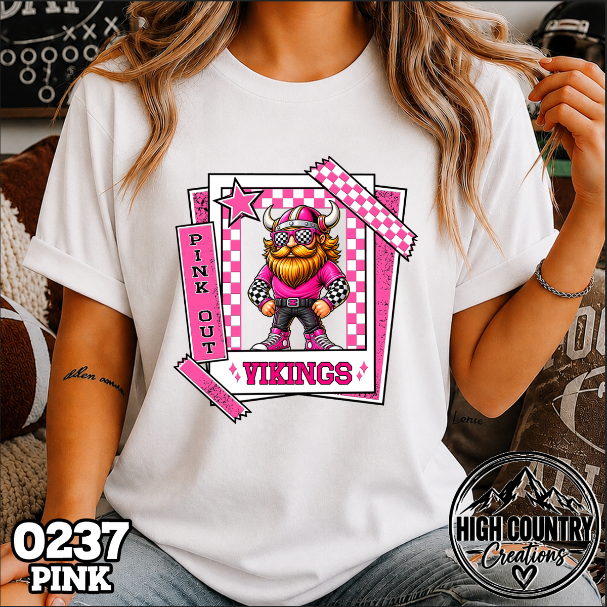 0237 Pink Out Framed Mascot