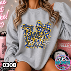 0308 FAUX RIPPED DENIM MASCOT SWEATER