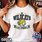 0201A Star Spangled Mascot Faux Glitter Tee
