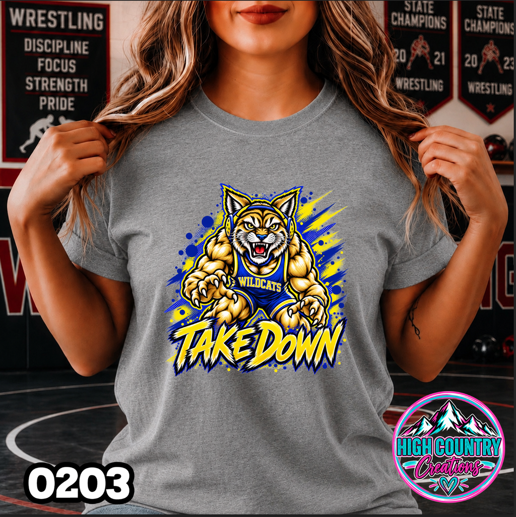 0203 TAKEDOWN AI Wrestling Mascot